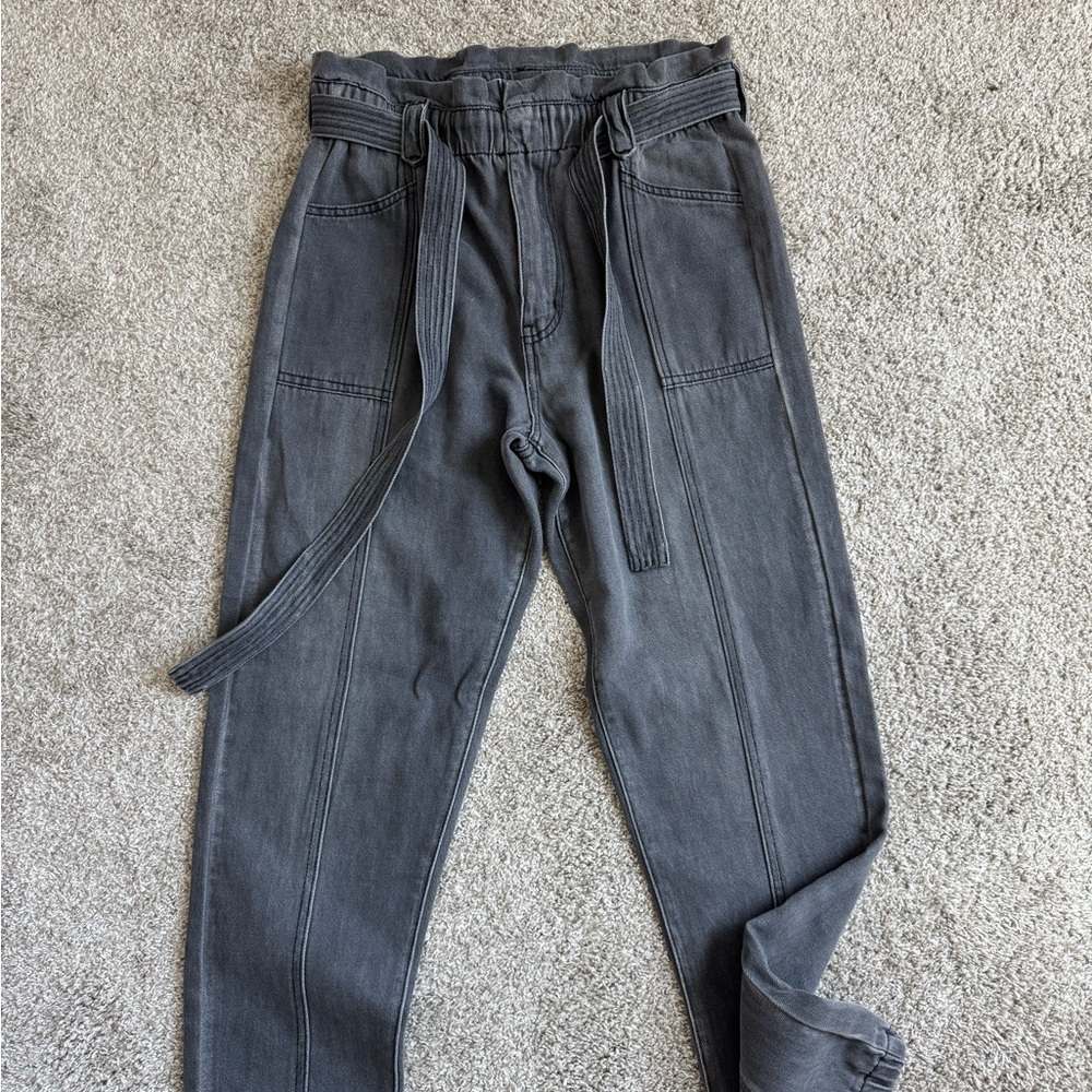 KanCan Gray Tie-Waist Pants - Picture 5 of 9